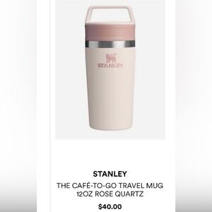 STANLEY
THE CAFÉ-TO-GO TRAVEL MUG
12OZ ROSE QUARTZ
